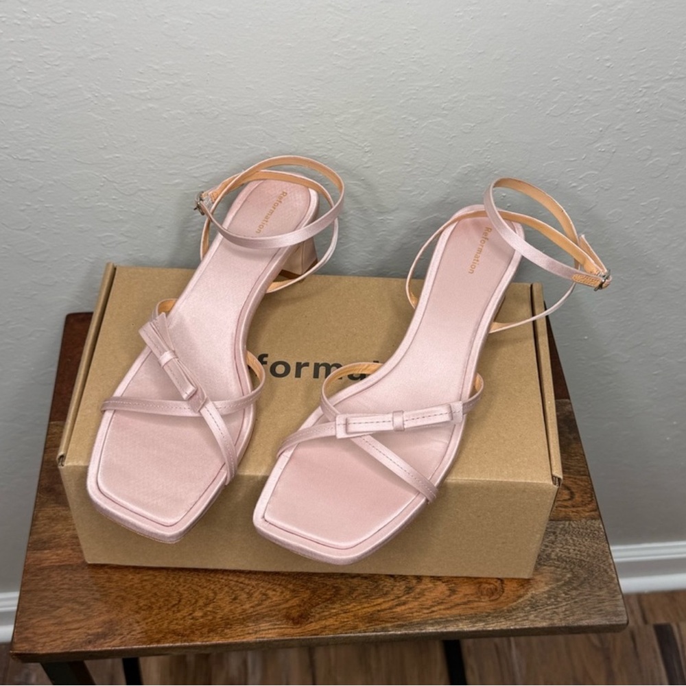 Reformation Blush Pink Sandal Heels
